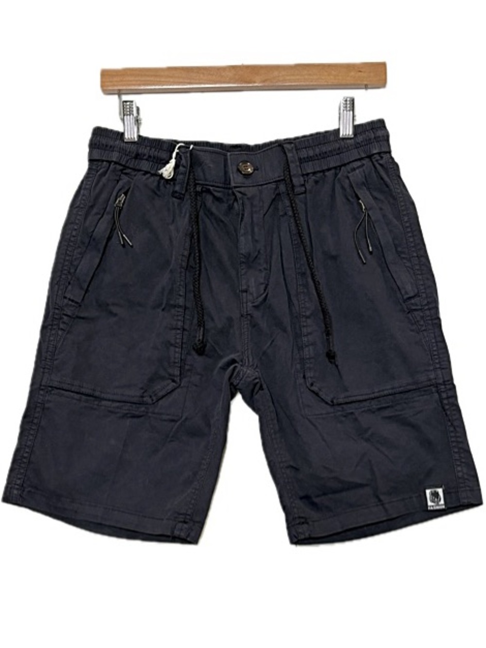 NWT Four Steeds Mens Cargo Pocket Shorts Size 31 Dark Navy Black Utility Bermuda